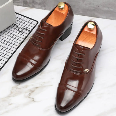 Trendy Men's Casual Black Brown Lace Up Oxford Cuban | SAMAG