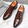 Trendy Men's Casual Black Brown Lace Up Oxford Cuban Shoes Gentleman Business Flats Dress Homecoming Footwear Zapatos Hombre