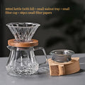 JUSTINLAU Hand Drip Coffee Pot Set High Borosilicate Glass Coffee Brewing Pot Espresso Filter Cups Household Coffee Accessories