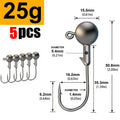 5pcs 1g 2g 3g 4g 5g 10g 20g 22g 25g 28g crank Jig head hook fishing hook head Jig lure hard bait soft worm jig hook for fishing