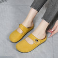 Free Shipping Women's Suede Mary Jane Mules,Casual Backless Flat Clogs,Comfortable Slip-on Slippers,Retro Minimalist Daily Shoes