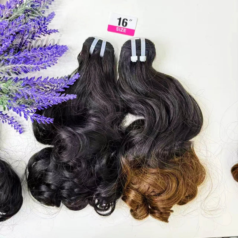 Indian Virgin Hair Human Bundles 8-18inch for Weaving Loose Bouncy Human Hair Natural Ombre Weft Extension for Black Women