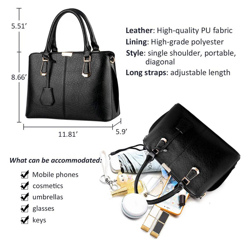 Pahajim Fashion Women's Handbag PU Leather Adjustable Handle Satchel Shoulder Bags Ladies Tote Casual for Outdoor Working Gifts for Women