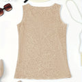 Sequined V-Neck Vest, Elegant and Sexy Sleeveless Top, Suitable for Summer and Spring, Women's Clothing