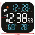 Wall Mountable Electronic Clock with Large Screen Real Time Temperature Humidity Readings Weather Forecast Green White