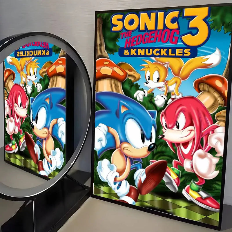 Sonic the Hedgehog HD Poster Art  Waterproof Wall Sticker for Home Living Room Bedroom Aesthetic Decoration