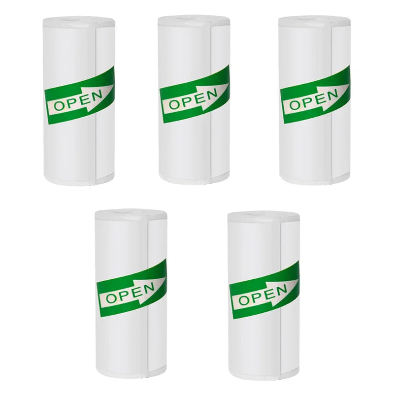 Mini Printer Sticker Paper, Thermal Paper Rolls For T02/M02 and Mini Printer, Smooth Color Self-Adhesive Paper 25X57mm Paperang