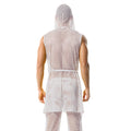 Men's Fishnet Hollow Out Robes Classic Lounge Pants Sexy Sleepwear Mens Robe Sets Daily Home Sleeveless Bathrobes Hooded Pajamas