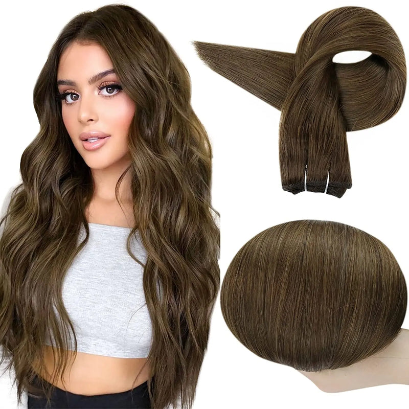 Full Shine Human Hair Weft Extensions Hair Bundles 100g Ombre Blonde Color Sew in Silky Straight Remy Skin Double Weft For Salon