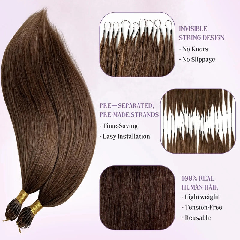 #4 Brown Straight Crochet Human Hair 26 Inch 100% Unprocessed Brazilian Virgin Hair Feather Crochet Human Hair 4 Pack 240G Chocolate Straight Human Crochet Hair Extensions
