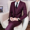 Suit (Blazer+ Vest + Pants) Men's Fashion Casual Outdoor Gentleman Business Wedding Formal Dress British Style Wedding Suit