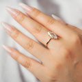 Potiy Vintage 9ct 5A Marquise Shape Cubic Zirconia Solitaire Engagement Ring For Women 925 Sterling Silver - Visuel 4 | SAMAG