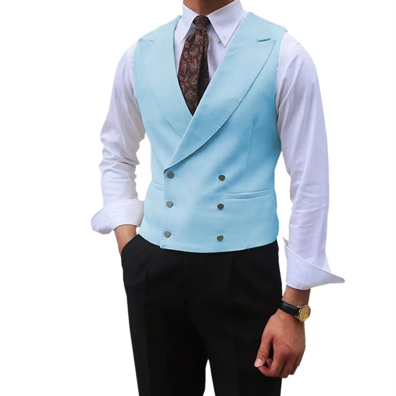 Fashion Solid Vests for Men Casual Style Sleeveless Male Fashion Waistcoat 1 Piece Slim Fit Beach Prom Party Suits Vest