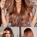 Red Brown Copper Ginger Long Wavy Synthetic Hair Wigs for Black Women Body Wave Ombre Wig Cosplay Natural Heat Resistant Wig