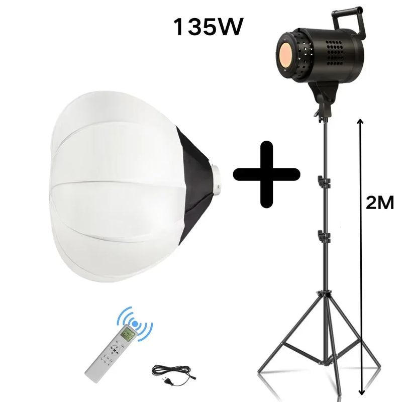 Bowens Video Studio Kit 90/135W 220V Photography Light Dimmable Kit LED Lamp 2m Tripod Flash Studio Lighting 3000-6000K 3 Color