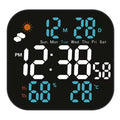 Wall Mountable Electronic Clock with Large Screen Real Time Temperature Humidity Readings Weather Forecast Green White