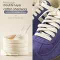 New Classic Pure Cotton Shoelaces Flat Shoelaces Sports Canvas Shoelaces for Men and Women Width 0.8cm Length 100/120/140/160cm