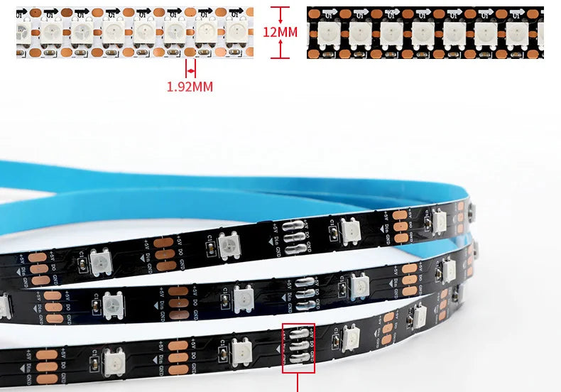 SK6812 RGBW Led Strip Light 4 in 1 Similar WS2812B 1m 5m 30 60 144 LEDs Individual Addressable RGBWW Led Lights IP30 65 67 5V12V