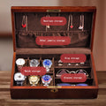 Multi-functional Wooden Men's Jewelry Box With Lock Watch And Sunglasses Box Organizer For Men Women Father's Day Gift