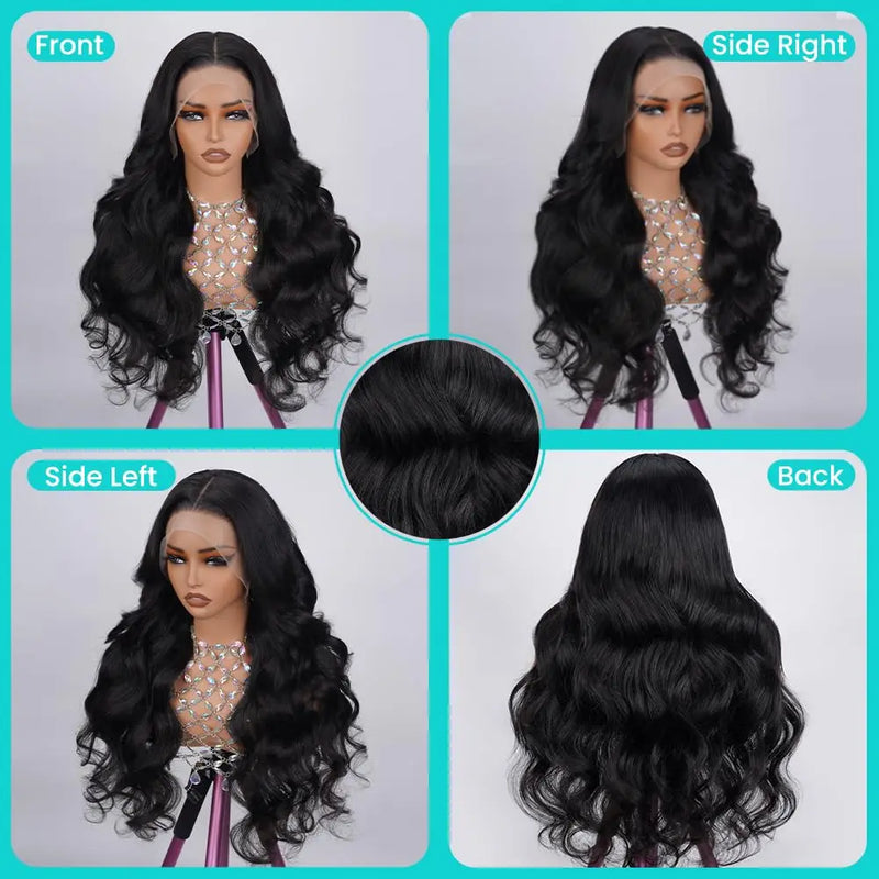 Body Wave Lace Front Wigs Human Hair Pre Plucked 13x6 HD Lace Frontal Human Hair Wigs 200 Density Natural Color Human Hair Wig 13x4 Body Wave Lace Front Wigs Human Hair Pre Plucked Small Knots with Baby Hair 28 inch HD Full F