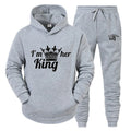Lover Tracksuit Hoodies Printing QUEEN KING Couple Sweatshirt Plus Size Hooded Clothes Women Two Piece Set - View 21 | SAMAG