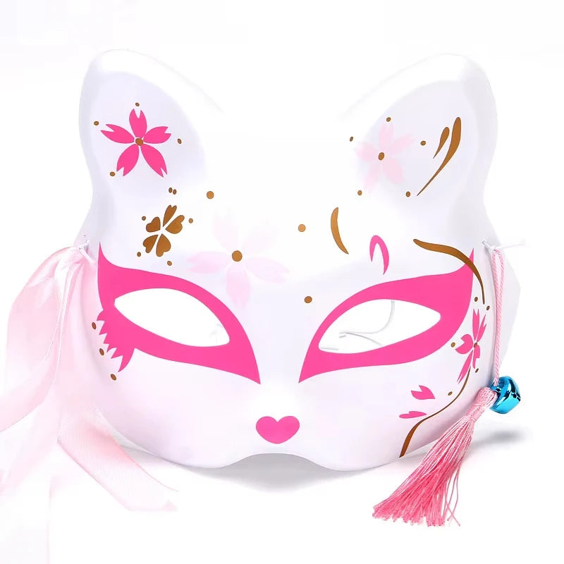 Japanese Anime Demon Fox Mask Cosplay Sabito Makomo Tanjiro Lightweight Plastic Thicken Animal Halloween Party Costume Props