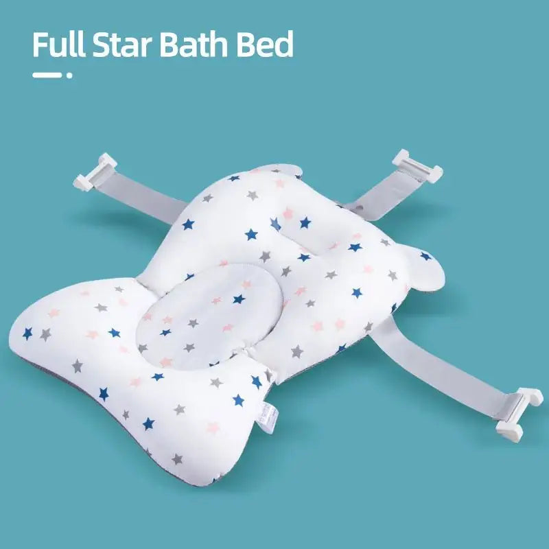 Baby Shower Bath Tub Pad Non-Slip Newborn Bathtub Mat Safety Nursing Foldable Support Comfort Body Cushion Mat Pillow Cartoon