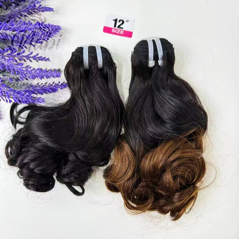 Indian Virgin Hair Human Bundles 8-18inch for Weaving Loose Bouncy Human Hair Natural Ombre Weft Extension for Black Women