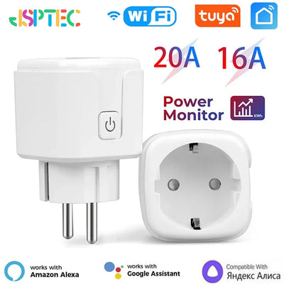 Tuya Smart Socket EU16A/20A Wifi Plug With Power | SAMAG
