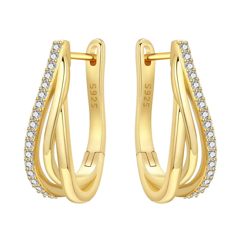 Orstarry S925 Sterling Silver 18k Gold Modern Square Earrings Hoop Earrings For Women Jewelry Original Trendy Anniversary Gifts