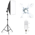 Studio Kit Photo Softbox Light Box Lighting Single Led Lamp with Tripod Photography Shooting Soft Box Flash E27 Accessories
