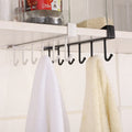 6 Hooks Storage Shelf Plastic Under Shelves Hanging Rack Utensils Holder Wardrobe Kitchen Bathroom Organizer Home | SAMAG