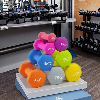 Women's Hexagonal Dumbbells, Made of Plastic - coated Iron | SAMAG