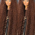 Chocolate Brown Deep Wave Frontal Wig Colored #4 Deep Curly Lace Front Human Hair Wigs Remy 13x4 HD Lace Frontal Wigs For Women
