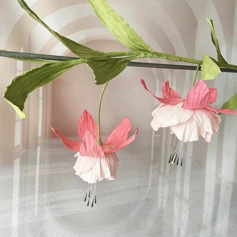 Marriage giant hanging lily of the valley paper flowers artificial wedding road leads ornaments home party decor window layout