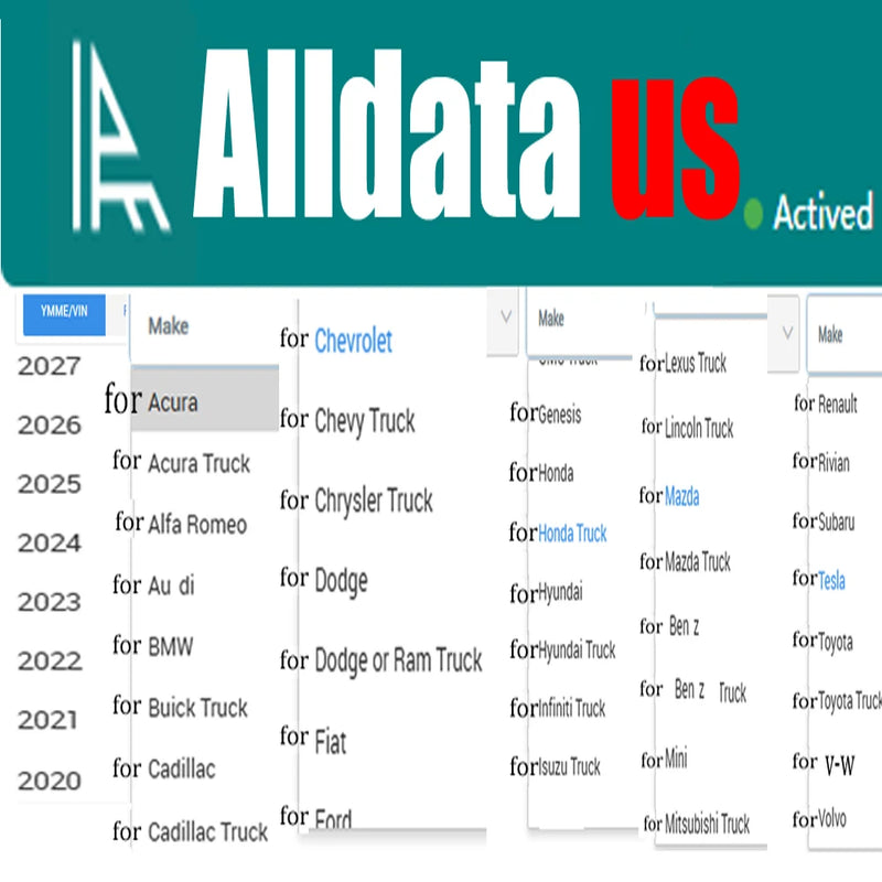 Alldata US Automotive Repair Data Software Complete Vehicle Maintenance Database Program Automotive Technician Software