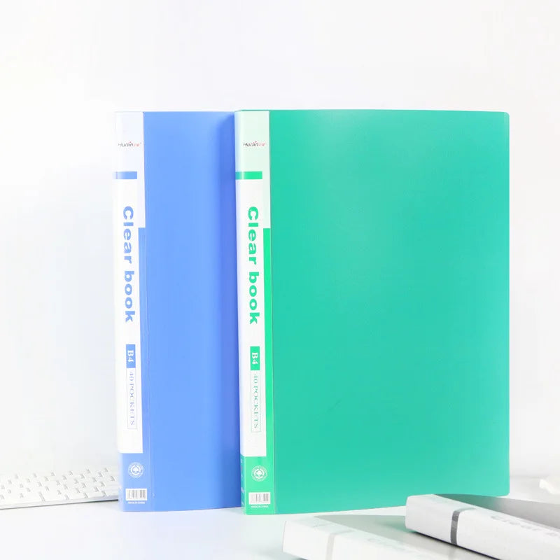 B4 Plastic Budget Binder File Folders Documents Booklet Leaflet 40/60 Pages Office Student Supplies Desk Organizer