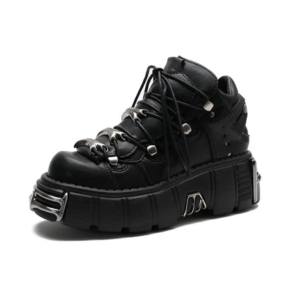 New Brand Punk Style Women Shoes Lace-up heel height 6CM | SAMAG