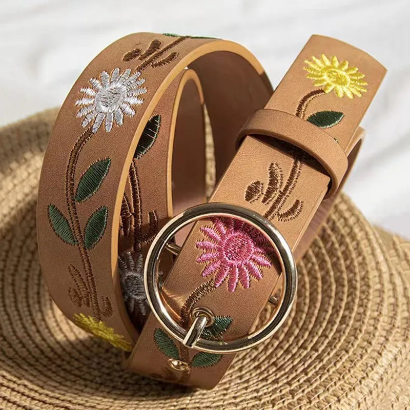 Stylish Niche and Trendy Embroidered Premium Belt Chinese - Style Retro Patterns with Unique Pin Buckle - Visuel 5 | SAMAG