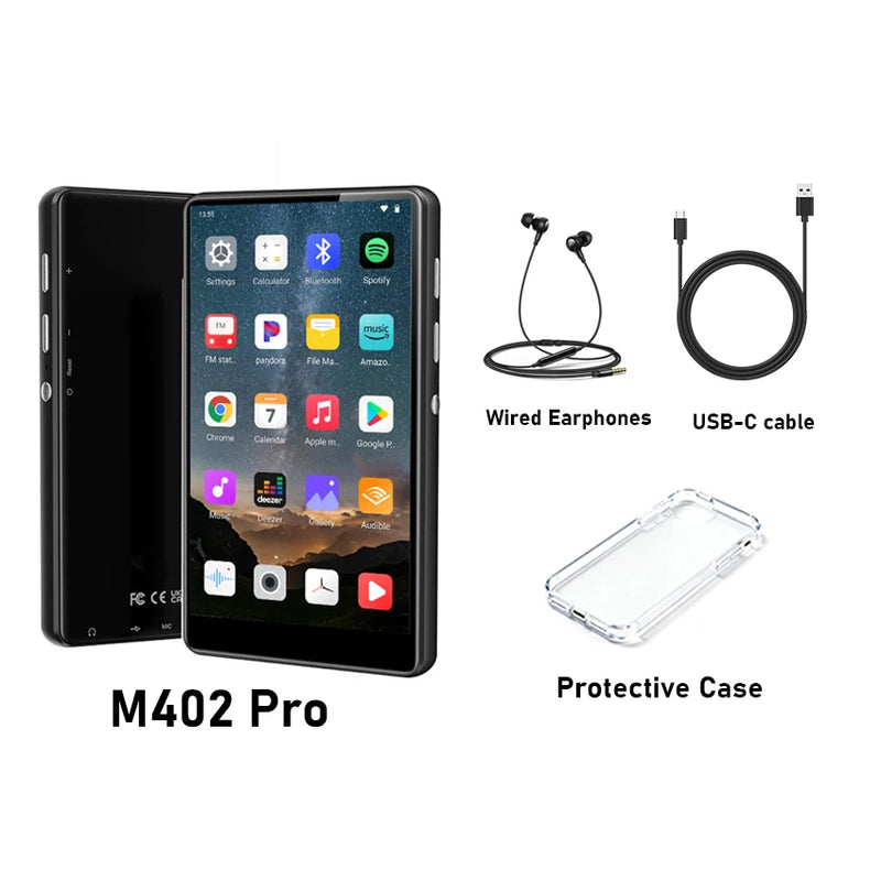 80GB (64GB+16GB) MP3 player for Android 9.0 with Bluetooth and WiFi, 4.0-inch full touch screen Built-in Spotify,Audible,Pandora