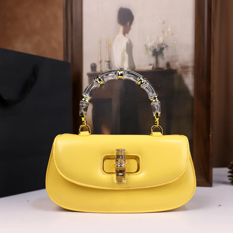 The 2025 new bamboo joint hand-held saddle bag is a versatile and high-end small single-shoulder crossbody bag for women