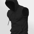 Men's Summer Solid - Color Black Hooded Drawstring Vest with a Simple and Casual Style This Vest Is a Perfect Choice for Men in
