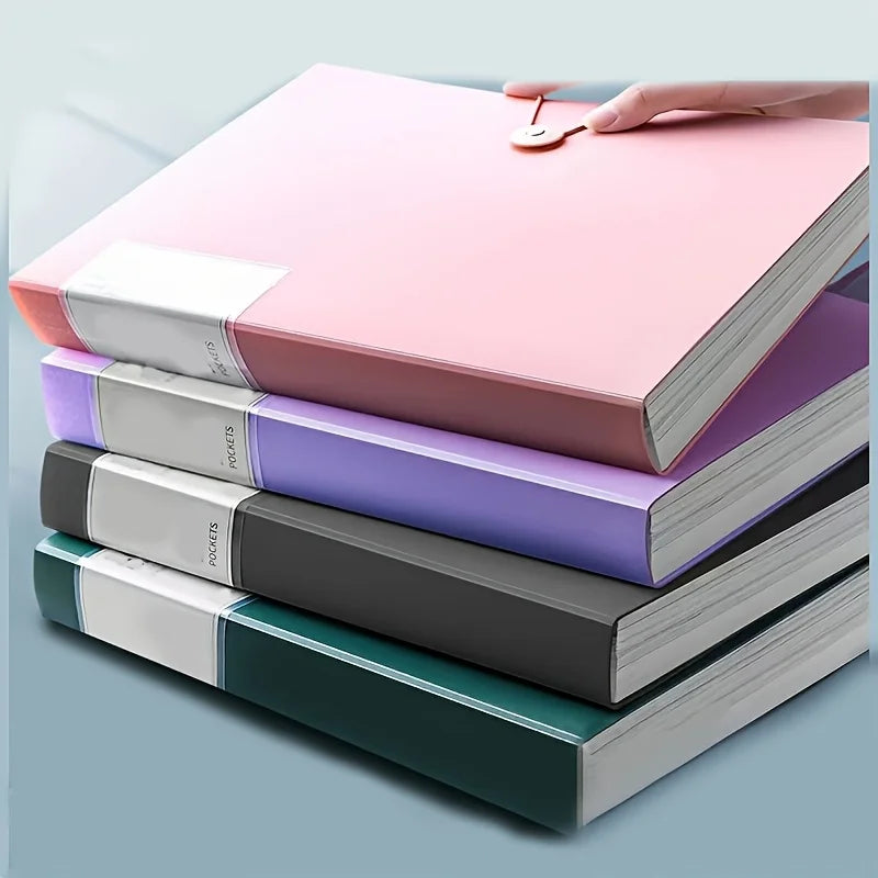 60 Pocket A4 File Folder High Transparency PP Material Organizing Storing Test Papers Documents Ideal for Home School Office Use