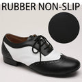 Latin Dance Men's Shoes Soft Sole Black White Modern Men's Plus Size Salsa Tango Jazz Sneakers Suede Rubber Outsole Dance Shoes