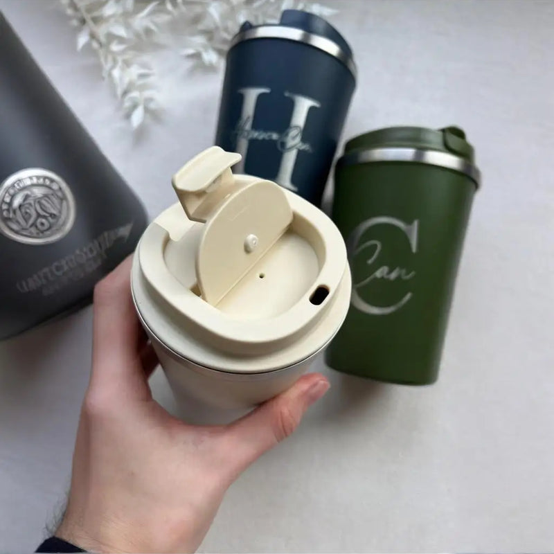 Custom Engraved Thermos Mug Personalized Insulated Travel Cup with Name Double Wall Stainless Steel Gift Mug for CoffeeTea