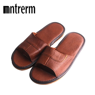 Leather Slippers Men Home Furnishing Indoor Floor Classic | SAMAG