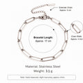5Pcs Minimalist Chain Bracelets Women Stainless Steel Twist/Paperclip/Cuban Adjustable Stack Jewelry - Visuel 24 | SAMAG