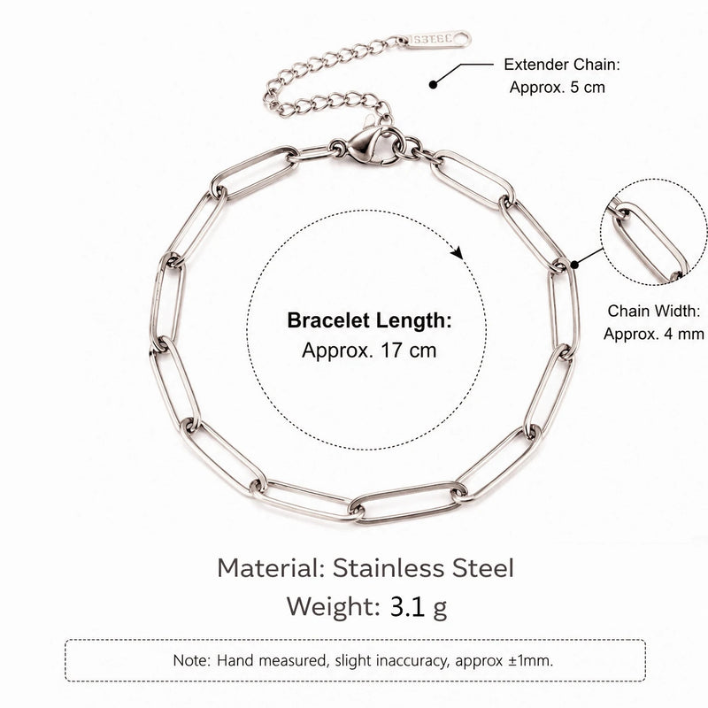 5Pcs Minimalist Chain Bracelets Women Stainless Steel Twist/Paperclip/Cuban Adjustable Stack Jewelry - Visuel 24 | SAMAG