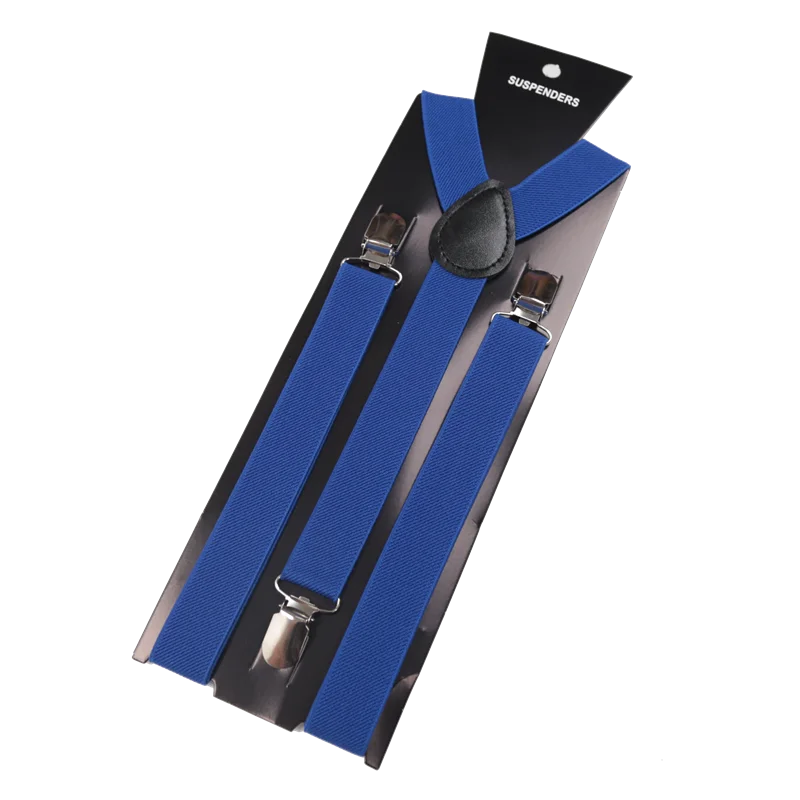 Unisex Elastic Leather Suspenders Braces Men Women Gift Black Blue Red Adjustable Straps for Wedding Suit Skirt Accessories