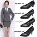 2023 New Women's High Heels Pointed Toe Professional Versatile Work Shoes Black Leather Single Shoes Polyurethane Sole